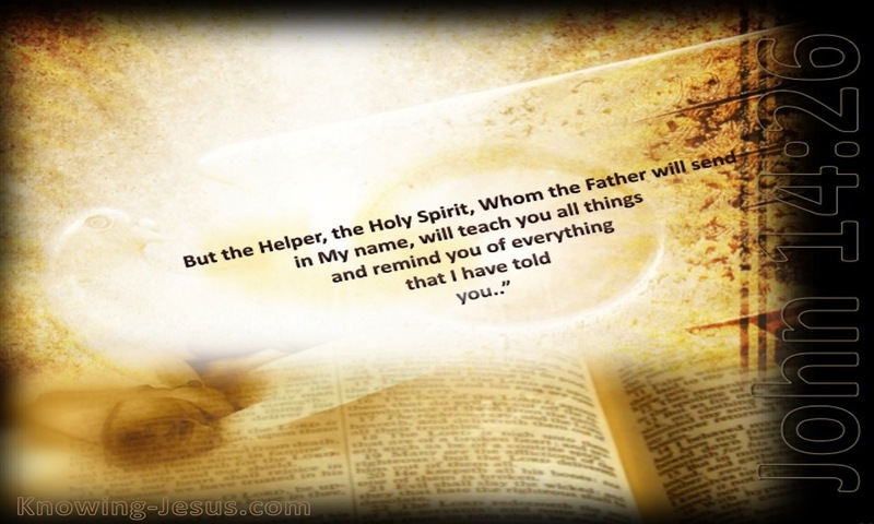 John 14:26 The Holy Spirit Whom The Father Will Send (beige)